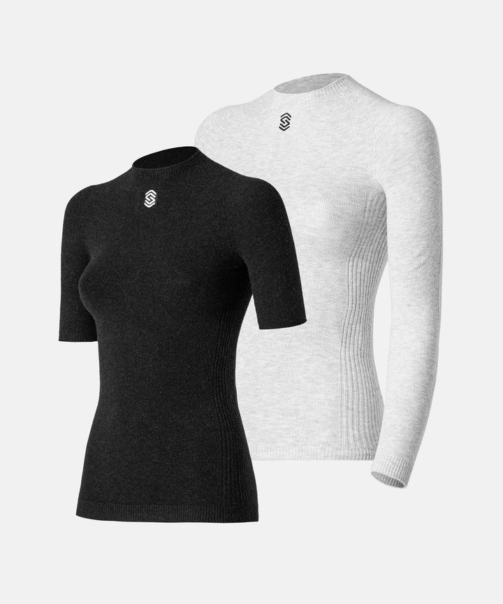 Set Stay Fresh Antracite manica corta + Pearl Grey manica lunga