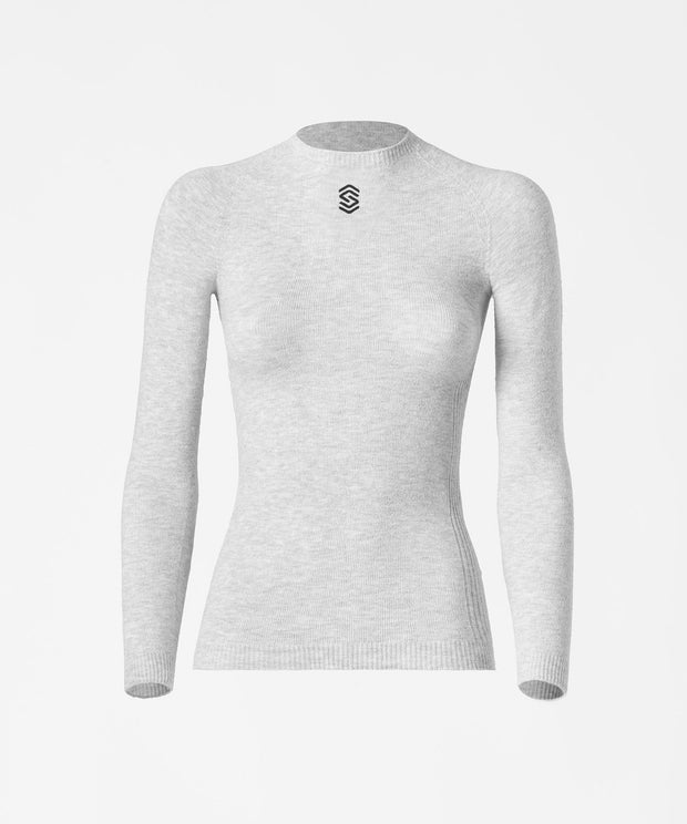 Stay Warm - PearlGrey Long Sleeve Round Neck Base Layer