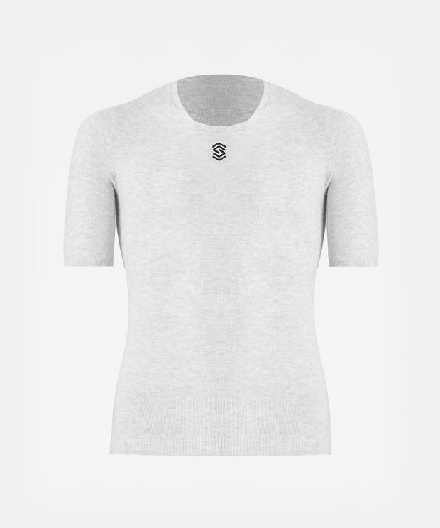 Stay Warm - PearlGrey Base Layer T-Shirt mit quadratischem Ausschnitt
