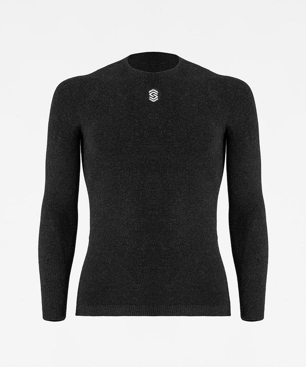 Stay Warm - Anthracite Base Layer Shirt mit rundem Ausschnitt