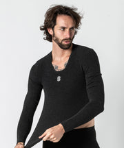 Stay Warm - Anthracite Long Sleeve Square Neck Base Layer